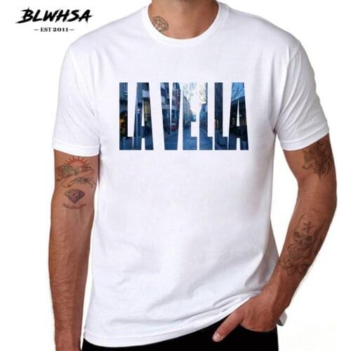 BLWHSA La Vella City Printing T shirt Men Summer Short Sleeve Printed Letter T-shirts Andorra Capital City La Vella Men Tees