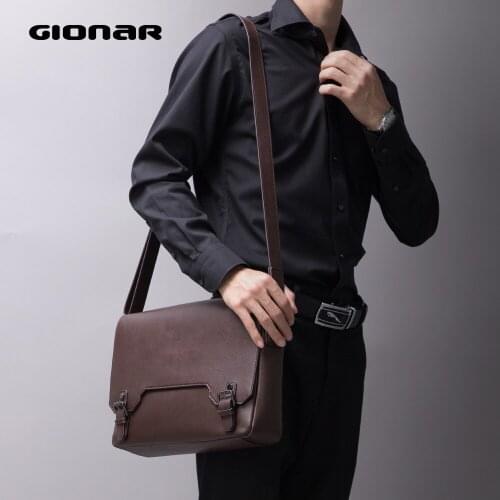 GIONAR Mens Leather Bags Crossbody