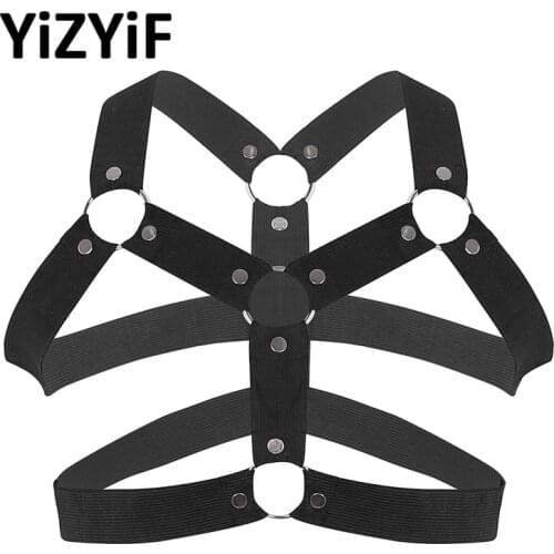 Men Sexy Lingerie Nylon Body Chest Harness Belts Elastic Shoulder Straps Night Party Clubwear Costumes Chest Suspenders Harness