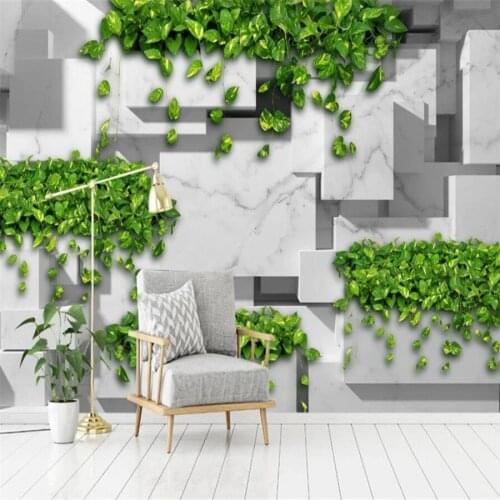 Milofi custom 3D wallpaper mural modern 3d abstract geometric square background wall living room bedroom decoration painting wal
