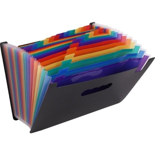 24 Pockets Expanding File Folder Large Space Design A4 Filing Folders Box File Business Home Office Document Accordion File Stor
