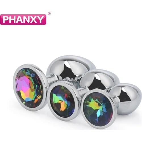 PHANXY 3 Size Anal Plug Sex Toys Metal Anal Toys for Women Adult Sex Products Men Butt Plug Stainless Steel Anal Dildo Toys