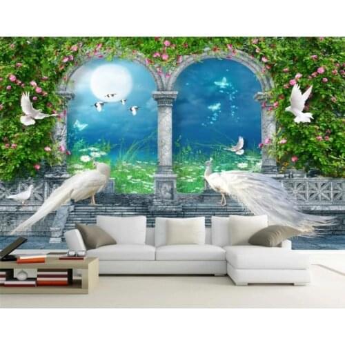 Custom Home Improvement Beautiful Peacock Wall papers Home Decor Living Room Bedroom TV Backdrop