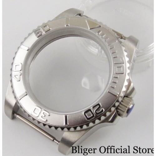 Silver Color Stainless Steel Automatic Watch Case Fit NH35 Movement Alloy Bezel Sapphire Crystal