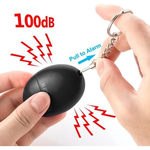 Self Defense Alarm 100dB Egg Shape Security Protect Alert Personal Safety Scream Loud Keychain Emergency Alarm For Child Elder