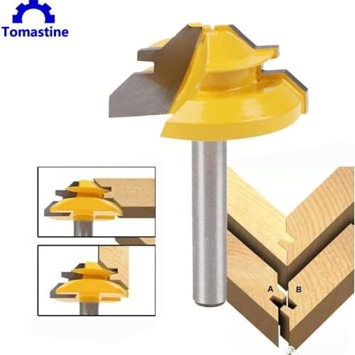 45 degree 1/4-Inch Shank Carbide alloy T-shape Tongue and Groove Router Bit Set Wood Milling Cutter Woodworking Tool
