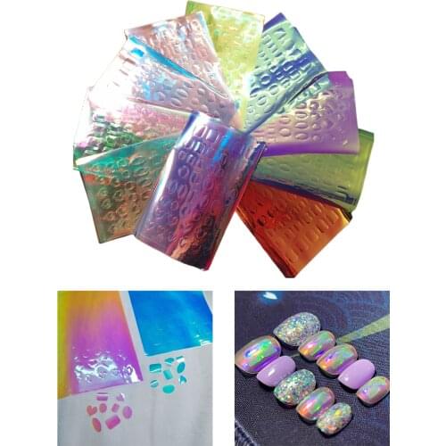 11Pcs Quality Colorful Ice Cube Nail Art Stickers Wrapped Nail Design Lasting Effect Nail Tool for Women Girls Nail DIY Home Use