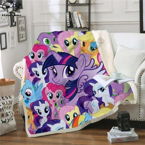 My Little Pony funny cartoon Hooded Blanket 3D full printed Wearable Blanket Adults/Child Fleece Blanket style-1