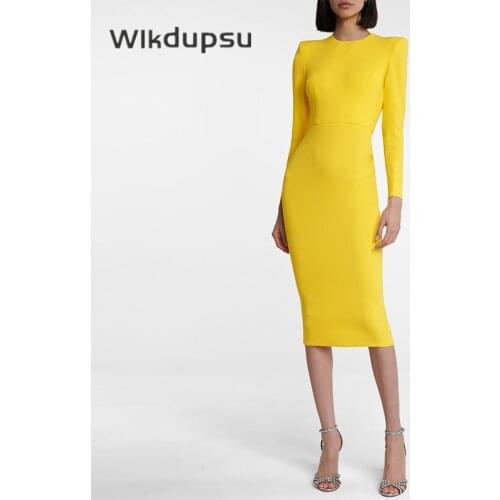 2021 Autumn Winter Long Sleeve Dress Women Bodycon Back Zipper Elegant Bandage Celebrity Evening Party Ladies Dresses Plus Size