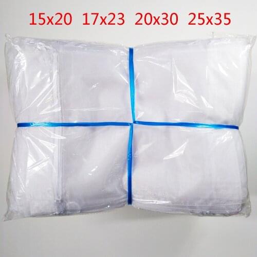 100pcs Organza Pouches 15x20 17x23 20x30cm 25x35 Drawable Organza Bags Jewelry Packaging Bags Wedding Gift Bag Party Favor Bag