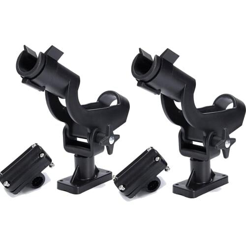 2PC Adjustable Tackle Locking Holder Adjustable Kayak Boat Fishing Pole Rod Holder 360 Degree Swivel