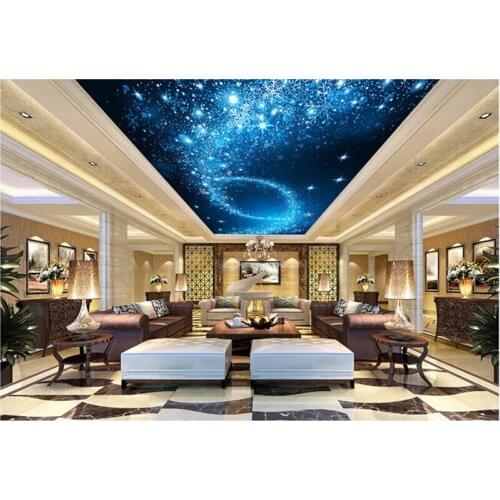 Custom 3D murals,3D starlight night sky ceiling frescoes papel de parede,hotel ktv living room sofa TV wall bedroom wallpaper