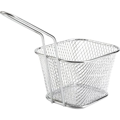 8PC/Lot Portable Stainless Steel Chips Mini Frying Basket Strainer Fryer Kitchen Cooking Chef Basket Colander Tool