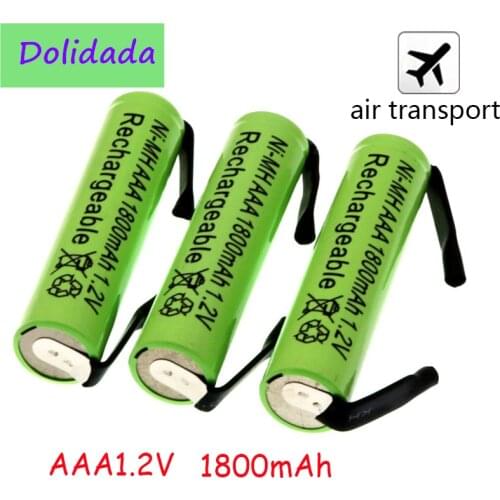 Ni-Mh 1.2V AAA Rechargeable Battery Cell, 1800mah, with Solder Tabs for Philips Braun Electric Shaver, Razor, Toothbrush