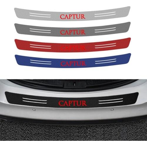 Car Styling Universal Car trunk bumper scratch protection carbon fiber sticker For Renault CAPTUR koleos duster