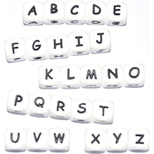 5Pcs 12mm Silicone English Alphabet Beads Letter BPA Free Material For DIY Baby Teething Necklace Baby Teether