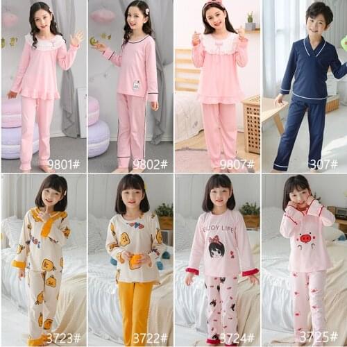 Childrens Pajamas Set Autumn Winter Kids Homewear Pijama Long Sleeve Big Girls Pijama Lounge Pink Princess Nighwear for Teens