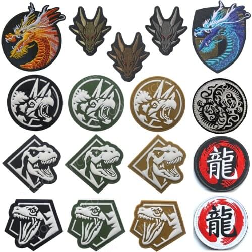 Dragon Embroidered Patches Military Patch Tactical Motorcycle Embroidery Badges Emblems Cool Patch for Clothes Backpacks