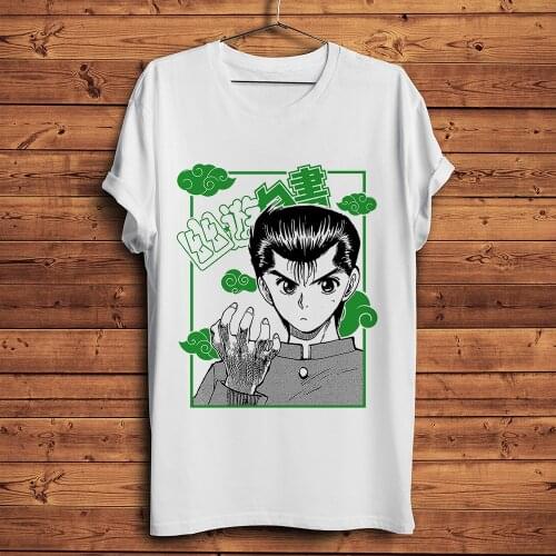 Yu yu hakusho Urameshi Yuusuke funny anime t shirt men new white casual tshirt homme JAPAN manga unisex streetwear t-shirt