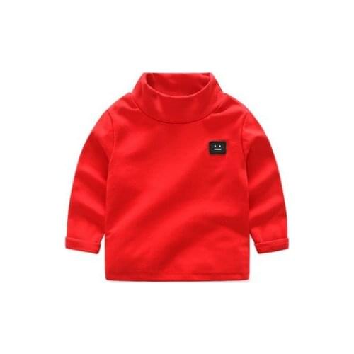 Hing quality Winter Autumn boy girl brand turtleneck sweatshirts high-necked fashion Cotton Bottoming shirt toddler kid clothing