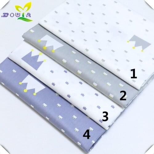 Ins Nordic crown cloth cotton twill cloth cotton quilt baby cartoon printed cloth gown apron fabric