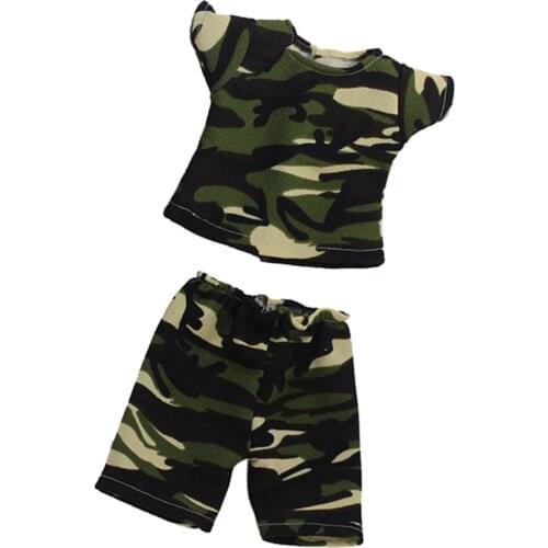 Camo Short Sleeve T-shirt & Pants for 18'' American Doll Doll