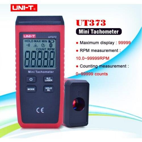 UNI-T UT373 Mini Digital Laser Tachometer Non-Contact Tachometer Measuring Range 10-99999RPM Tachometer Odometer Km/h Backlight
