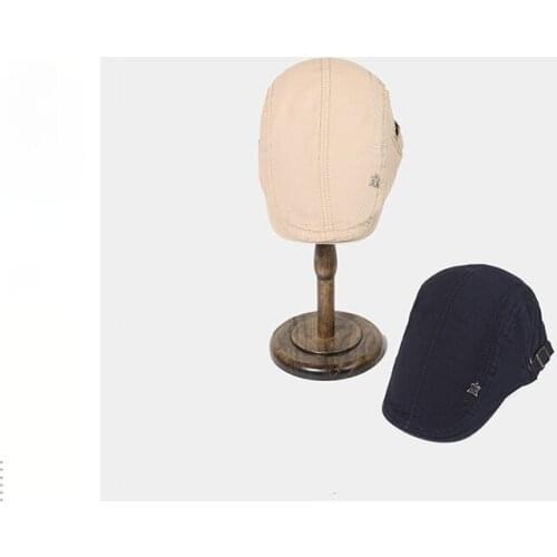 Korean Cotton Hat Wholesale British Style Mens Pure Color Duck Tongue Front Cap Spring and Summer Tide