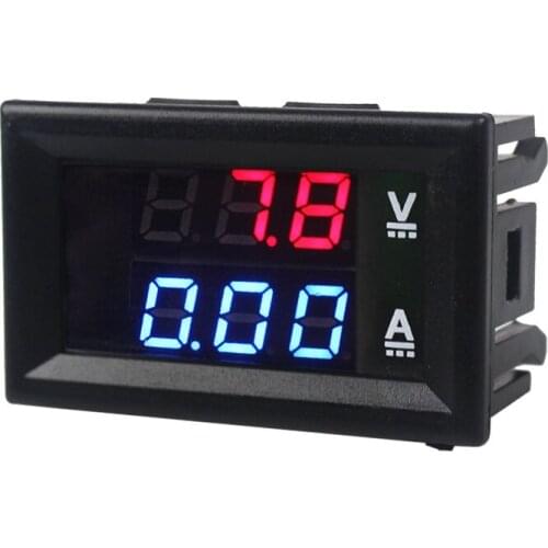 Red Blue LED Display DC 0-100V 10A Dual Digital Voltmeter Amp Volt Meter Ammeter