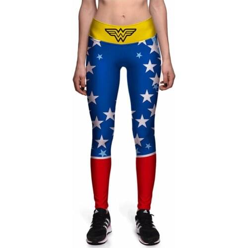 Leggings Womens Five Star Red Yellow Blue Sky Eagle High Waist Digital Printing Leggings Fitness Trousers Wholesales