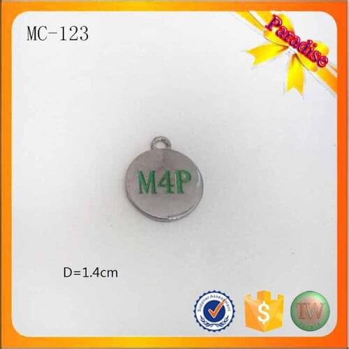 MC123 recessed logo oval brass and silver plating jewelry charms, oval bracelets tags