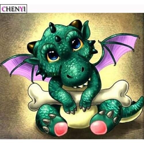 CHENYI DIY Diamond Embroidery Cross Stitch Animal Dragon Diamond Painting Full Square/Round Drill Mosaic Handicraft Home Decor