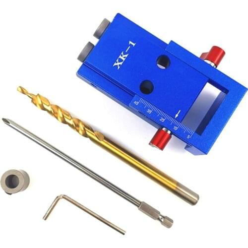 Deluxe Pocket Hole Jig Kit System + 9.5mm HSS Step Drill Bit & Accessories Wood Work Tool Set Locator Tool