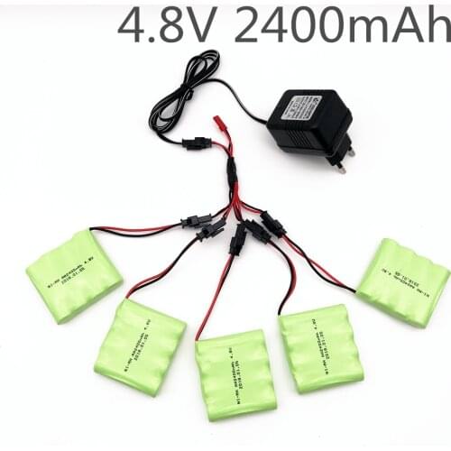 Ni-MH Battery 4.8V 2400mAh With 5 in 1 Charger For Remote Control Toys Lighting Electric Tool AA Group RC TOYS Battery Group