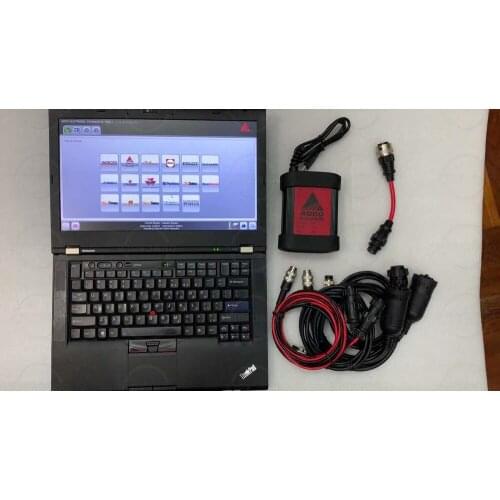 IBM T420 laptop with Construction truck diagnostic/ programming tool AGCO tractor scanner cable troubleshooting diagnosis ready