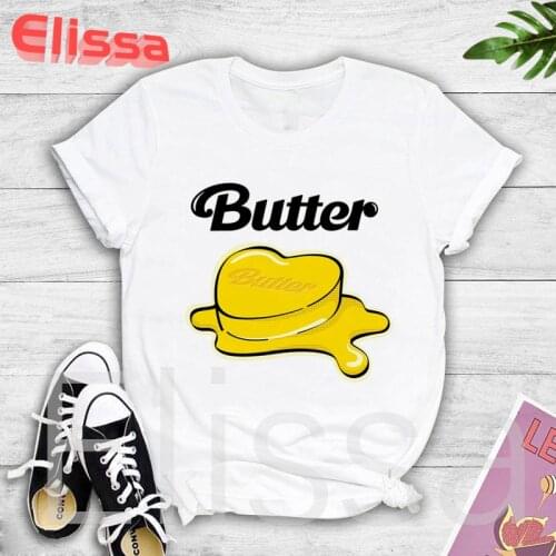 2021 new album Butter print T-shirt Kpop Korean style short sleeve cute Korean casual hip-hop short sleeve top