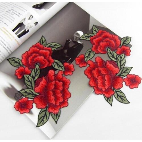 New high quality 14.5*20.5cm 4color available flower parches bordados sewing embroidery patches for clothes free shipping