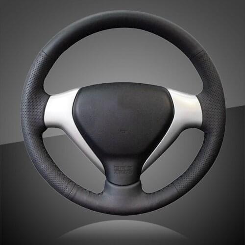 Auto Braid On The Steering Wheel Cover for Honda City 2007-2008 Fit 2007-2008 Jazz 2007-2008 Hand-Sew Car Braiding Wheel Covers