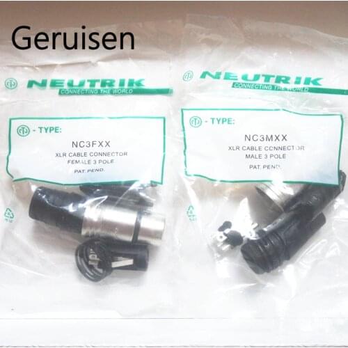 20PCS/lot original FOR NEUTRIK connector 10PCS NC3MXX + 10PCS NC3FXX Male et femelle Un ensemble 3 Broches XLR Connecteur avec