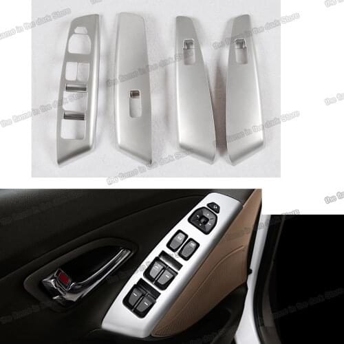 Lsrtw2017 car window control panel trims for Hyundai IX35 tucson ix 2009 2010 2011 2012 2013 2014 2015 Accessories chrome auto
