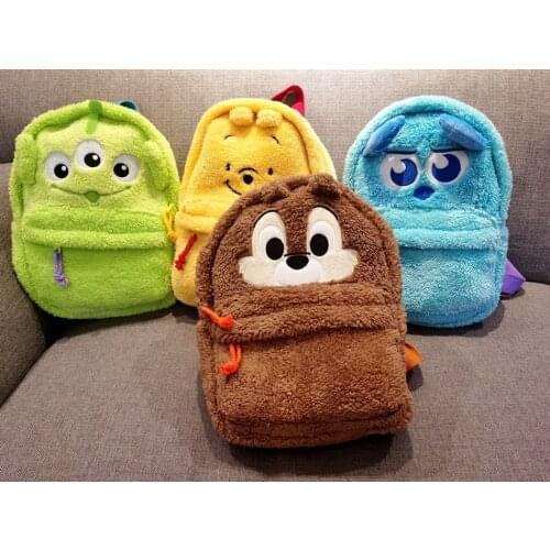 Sully chip Alien Bear plush Backpack Bag Kid / Adult Green Yellow Blue Brown