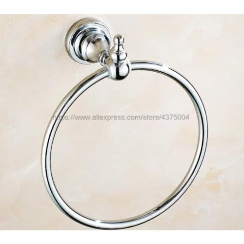 Polished Chrome ring wall mount towel ring bathroom accessories bath towel holder bathroom hardware Nba905