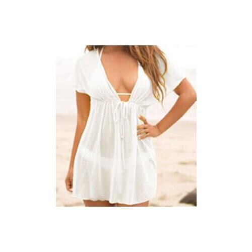 Hot Products Ladies Sexy Beach Cover-ups Summer Swimwear Bikinis Cover Dresses Solid Color Beachwear Beach Outwear 6 Styles