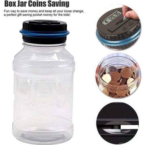 Clear Kid Piggy Bank Counter Coin Electronic Digital Lcd Counting Coin Money Saving Box Jar Coins Storage Box Gbp Euro Money