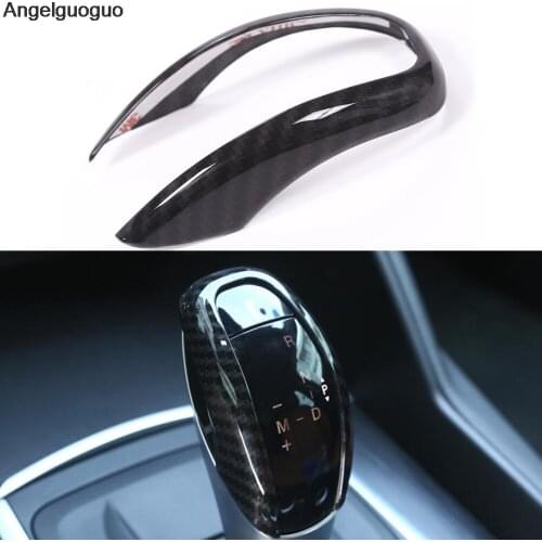 Angelguoguog Carbon Fiber style Car Gear Shift Sticker For Alfa Romeo Giulia stelvio 2017 Accessories Car Styling