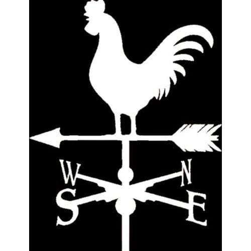 12.3CM*16CM Weathervane Rooster Farm Chicken Vinyl Decals Car Stickers Car Stylings And Accessories Black Sliver