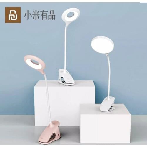 Youpin LED wireless desk lamp Mini Clip-On USB Table Lamp Rechargeable 360 ° Bending Book Reading Light Bedroom Night Light