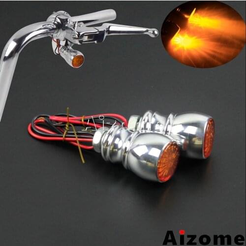 Motorcycle LED Handlebar Control Mount Turn Signals For Harley Honda Yamaha Suzuki Custom Turn Indicator Amber Light Blinkers