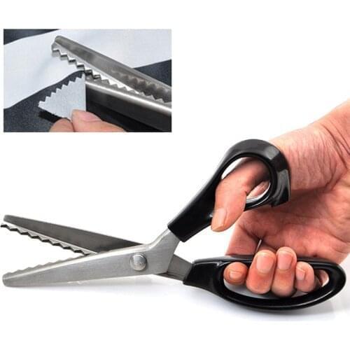 High Quality Pinking Shears Scissors Sewing Fabric Leather Craft Dressmaking Upholstery Tailor for Zig-Zag Tool 3mm