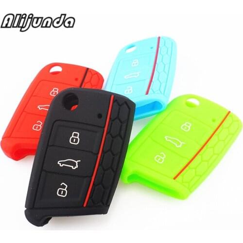 High Quality For VW Volkswagen Golf 7 MK7 Golf7 Skoda Octavia A7 Key Case GTI 2013 2014 New Silicone Key Cover Protective Bag